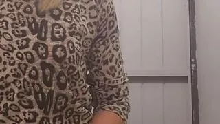 Cute blonde fingering her pussy in bar public bathroom