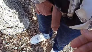 Public milking of a dick , pissing with a huge hose of an impudent schmuck !