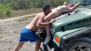 Eating pussy in public, public sex, she's fingering but herself, outdoor pussy eating, car sex,public masturbation