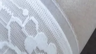 Teasing wearing layered shiny pantyhose and white nylons