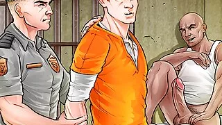 Novato loirinho virgem foi pra cadeia e teve que dar o cu pro detento do pau grande