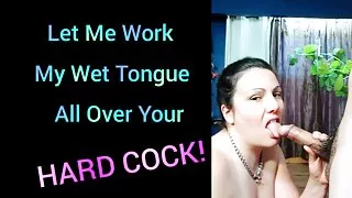 Wife Sucks Hard Cock and Strips To Bare Pussy