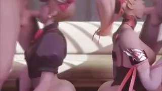 D.Va And Mercy Blowbang Overwatch Blowjob Porn