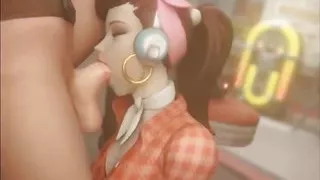 D.Va Loves To Suck Futa Cock