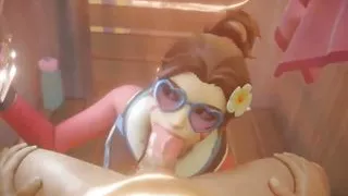 Lifeguard D.Va Sucking Cock