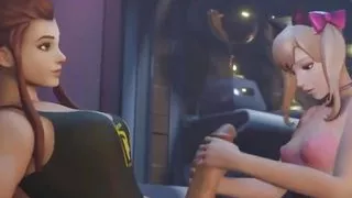 D.Va Giving Futa Brigitte A Hand Job