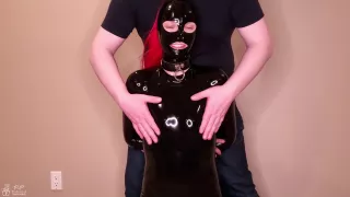 Spanked In Latex: A Tiny Rubberdoll Gets Her Ass Thighs Pussy Tits & Feet Spanked & Slapped Hard