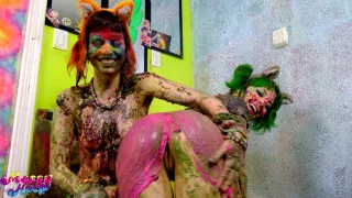 Cake Sploshing Real Lesbians