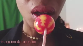 Extreme Asmr: Amateur Milf Very Wet, Sloppy Slurping Sucking Lollipop Job