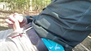Jerking off at the park but I get interrupted so I stop recording. Just a quicky
