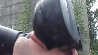 Two super hot German chicks punishing a dude outdoors