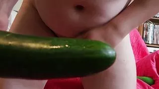 Fucking myself with a cucumber.