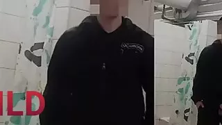 Security Guard play in locker rom at work