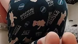 "Cleaning the bathtub" to get away and fuck big dick