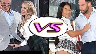 ADULT TIME - NAUGHTY SCHOOLGIRL BATTLE! Khloe Kapri VS Kimmy Kimm