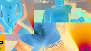 Nico bathes in oil while masturbating