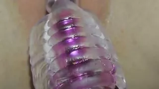 Young milf British cums on dildo while playing with her clit with her pink wand