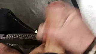 Public toilet cubicle wank