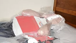 April 16 2023 - VacPacked in my karate vest with my karate head guard & PVC face shield