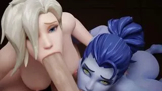 Mercy And Widowmaker Tag Teaming Your Big Dick