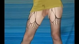 My backless green dress posing I was in a rush but just had to try my new dress for some pics and became so horny