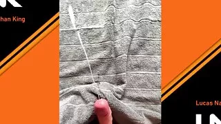 Loud moaning huge hands free cumshot slowmotion after days of edging