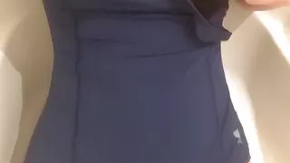 Look at the masturbation of a girl in a bathing suit