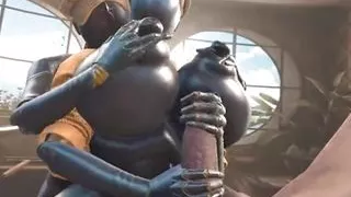 Robo Twins Jacking You And Using Thier Big Tits To Help