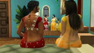 Hindi Version - Lesbian aunty Manju strap-on fuck Lakshmi - Wickedwhims
