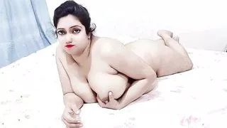 Cute and Beautiful Chubby Girl Fully Nude Tits Show on Bed