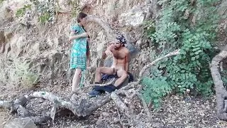 outdoors and in the middle of nature