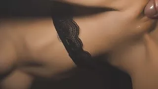 From each thrust of the dick, her stomach bulges out, and big natural tits bounce. Hard fuck with cum inside