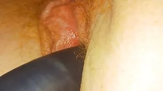 Pussy play with wet fingers and toy