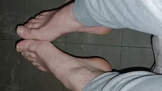 daddy played with my big huge cock and ejaculated on my sexy male feet to get one million views ( foot fetish) (gayfeet)