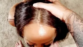 Bound anal training, flogging, spanking, blowjob with cum in mouth