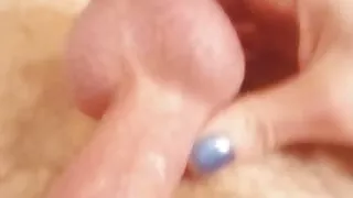 Solo Edging my Uncut cock in bath tub