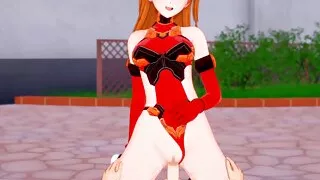 Asuka Cowgirl : Neon Genesis Evangelion Hentai Parody