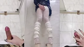 Crossdresser Punk Meow Masturbating in JK uniform & White Fishnets