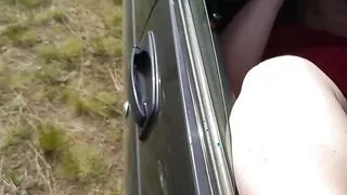 pussy masturbation with toys in the car close-up