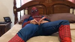 Spider-Man Whacks Off N Suit 2 Cum