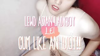 LEWD Asian Ladyboy Lei can't stop playing with her cock