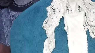 Wife panties and bra cum