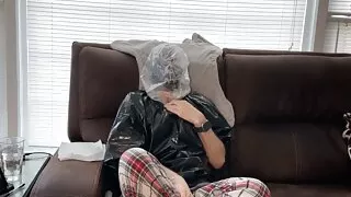 Apr 21 2023 - Having fun with a swimcap & my punishment top