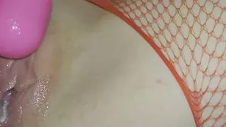 Young milf can't stop cumming her pussy is dripping with her own white cum