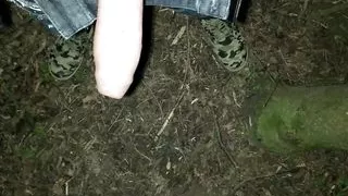 Twink big cumshot and moaning outdoor