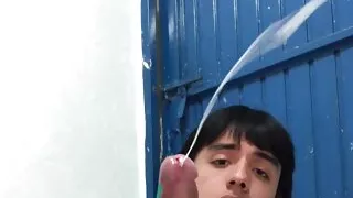 freshly shaved latino boy moans while jerking off