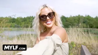 Little Louise In Lucky Stud Seduces Buxom Euro Milf And Makes Her Swallows His Cumshot