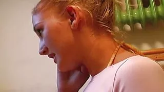 Blonde German beauty gets smashed by two hard rod's