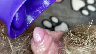 Extreme closeup big clit licking toy orgasm hairy pussy full video