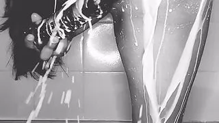 The Brunette Changed A Cock For A Big Dildo And Swallows It All